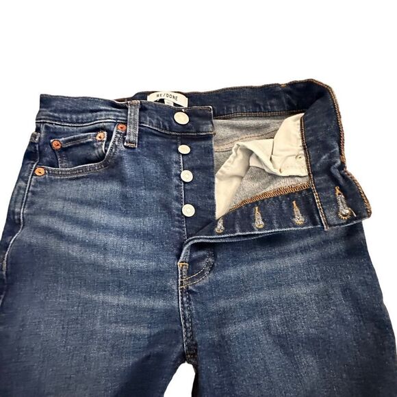 Re|Done Denim Jeans ~ size 27 ~ raw unfinished hem ~ button fly - Picture 2 of 13